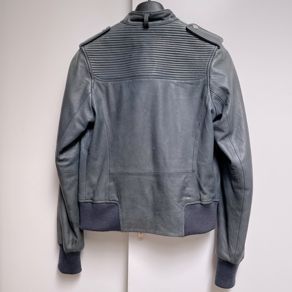 Doma Blue Leather Jacket - Picture 2 of 8